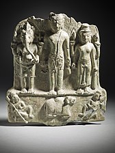 Le dieu hindou Shiva flanqué de Ganesh et Dourga, Musée d'Art du comté de Los Angeles