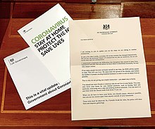 A letter from the Prime Minister to UK households accompanying government guidance on COVID-19, 3 April 2020 UK Government correspondence on Coronavirus in English.jpg