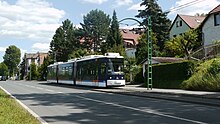 Wagen 631 im Sommer 2020 in Jena Ost auf dem Weg zur Haltestelle „Jenzig“