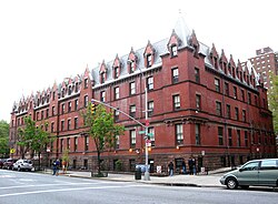 The American Youth Hostels building at Amsterdam and 103rd, formerly the Association Residence Nursing Home, is one of architect Richard Morris Hunt's few surviving projects in New York City. AYH Amst 103 jeh.JPG