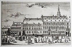 Rathauses und Niedergericht an der Trostbrücke, um 1690