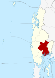 Bản đồ Phang Nga, Thái Lan với Mueang Phang Nga