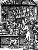 Г. Сакс. Книга постоянства (Das Ständebuch). Аптекарь. 1568. Ксилография