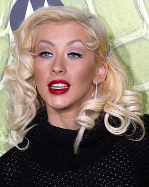 Singer Christina Aguilera at the Motorola 8th ...