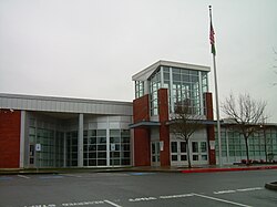 The main entrance of Columbia River High School