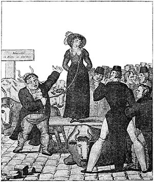 A contemporary French print of an English wife...