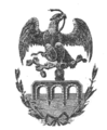 Escudo no oficial de la ciudad de México y el Distrito Federal, que incluso se encuentra en el primer diseño del actual Escudo del estado de México entre 1941 y 1977.