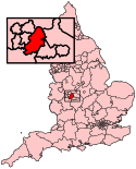 Location map of Birmingham.