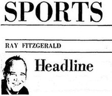 a mock-up of a typical Ray Fitzgerald column in the Boston Globe with mug shot