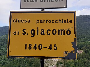 Gêxa de San Giacumu (A Ciàzza, Briga Auta), Cartellu turisticu