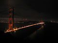 Golden Gate Bridge bei Nacht, Blick von Fort Baker