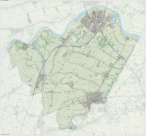 Topografische kaart van de gemeente Vijfheerenlanden