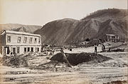 Te Wairoa, McRae's Hotel, Sophia's whare and Terrace Hotel in 1886