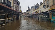 Flooding in Valkenburg aan de Geul, Netherlands
