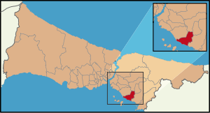 Localização de Kartal na Província de Istambul