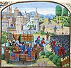 نمای قرون وسطایی: ریچارد دوم با شورشیان ملاقات می‌کند