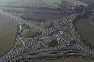 Luftbild des Kamener Kreuzes nach dem Umbau (Foto von Nord-West nach Süd-Ost)