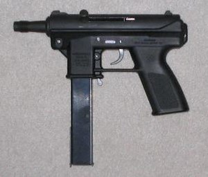 An Intratec TEC-DC9 with 32-round magazine; a ...
