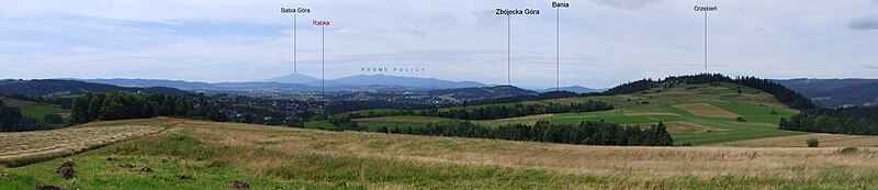 Panorama Kotliny Rabczańskiej od strony Gorców (od wschodu)
