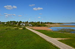 Вид на Псковское озеро со стороны деревни Любница волости Сетомаа уезда Вырумаа, Эстония.