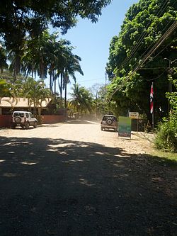 Road along the beach side in Dominical Costa Rica