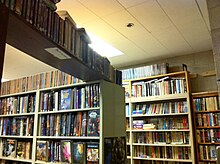 MITSFS library storage space is very scarce, requiring occasional use of "temporary shelves" MITSFS library 2.jpg