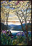 Louis Comfort Tiffany (1908) Magnolias and Irises [Vitrail] Metropolitan Museum of Art, États-Unis
