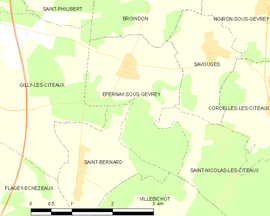 Mapa obce Épernay-sous-Gevrey