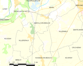 Mapa obce Marcilly-en-Beauce