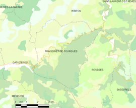 Mapa obce Fraissinet-de-Fourques