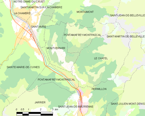 Poziția localității Pontamafrey-Montpascal