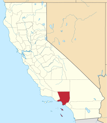 A locator map showing Los Angeles County — in ...