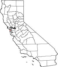 California Map with San Francisco County highlighted