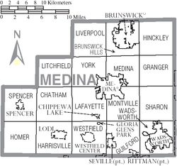 Municipalities and townships of Medina County.