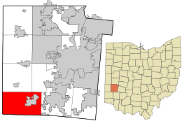 Location in Montgomery County and the state of Ohio.