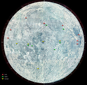 Map of the Moon showing some landing sites. (C...