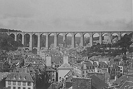 Morlaix et son viaduc en 1873.