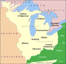 Map showing the general distribution of Indian tribes in the Northwest Territory in the early 1790s NW Native Tribes, 1792.png