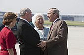 Perdue greeting President George W. Bush and former First Lady Barbara Bush in July 2005 President George W. Bush and Barbara Bush are greeted by Georgia Governor Sonny Perdue.jpg