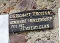 Ortschaftstafel Projern, damals Teil der Gemeinde Hörzendorf