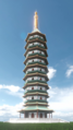 Artist impression of the Porcelain Tower before its destruction, based on the model displayed in the Nanjing Museum[11]