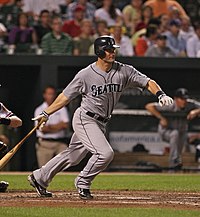 Russell Branyan led the Mariners in home runs with 31 in 2009. Russell Branyan 2009.jpg