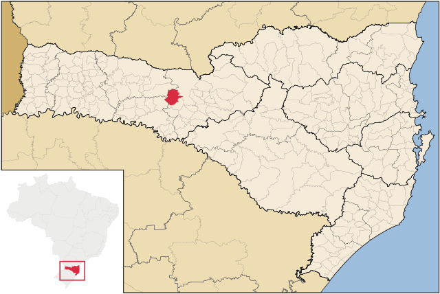 Localização de Vargem Bonita em Santa Catarina