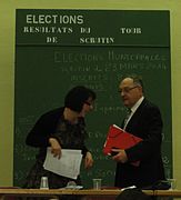 Jean-Claude Quennesson photographié le 23 mars 2014 à l'annonce des résultats du 1er tour des élections municipales.