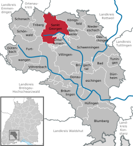 Kaart van St. Georgen im Schwarzwald