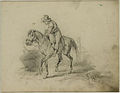 "A Farmhand on Horseback" (Parobek na koniu). Ink on paper, 1852