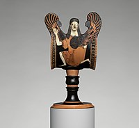 Zwei halbzylindrische Ständer im Metropolitan Museum of Art, wohl vom Euergides-Maler oder einem Maler aus seinem Umkreis bemalt: links 1980.537, rechts 65.11.14