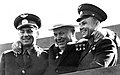 Titov con Nikita Chruščëv e Jurij Gagarin nella Piazza Rossa nel 1961