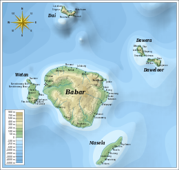 Топографическая карта Бабарских островов-ru.svg