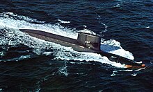 In December 1959, the U.S. Navy commissioned the USS George Washington (SSBN-598) as its first ballistic missile submarine, making it the first VLS-equipped submarine in the world to use nuclear rather than diesel propulsion USS George Washington (SSBN-598) underway at sea, circa in the 1970s.jpg